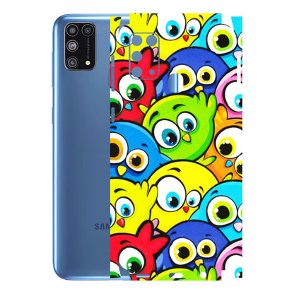 Samsung M/F/Note/Flip and C Phone Skins (All Models) - Cute Fluffy Birds - 3D Embossed Finish (L-213) Samsung Galaxy M31