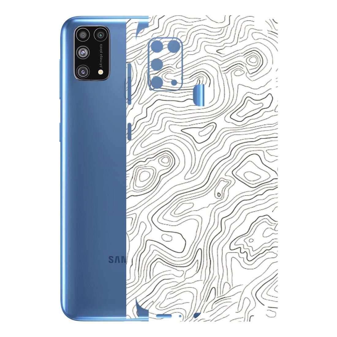 Samsung M/F/Note/Flip and C Phone Skins (All Models) - White Black Swirls - 3D Embossed Finish (L-219) Samsung Galaxy M31