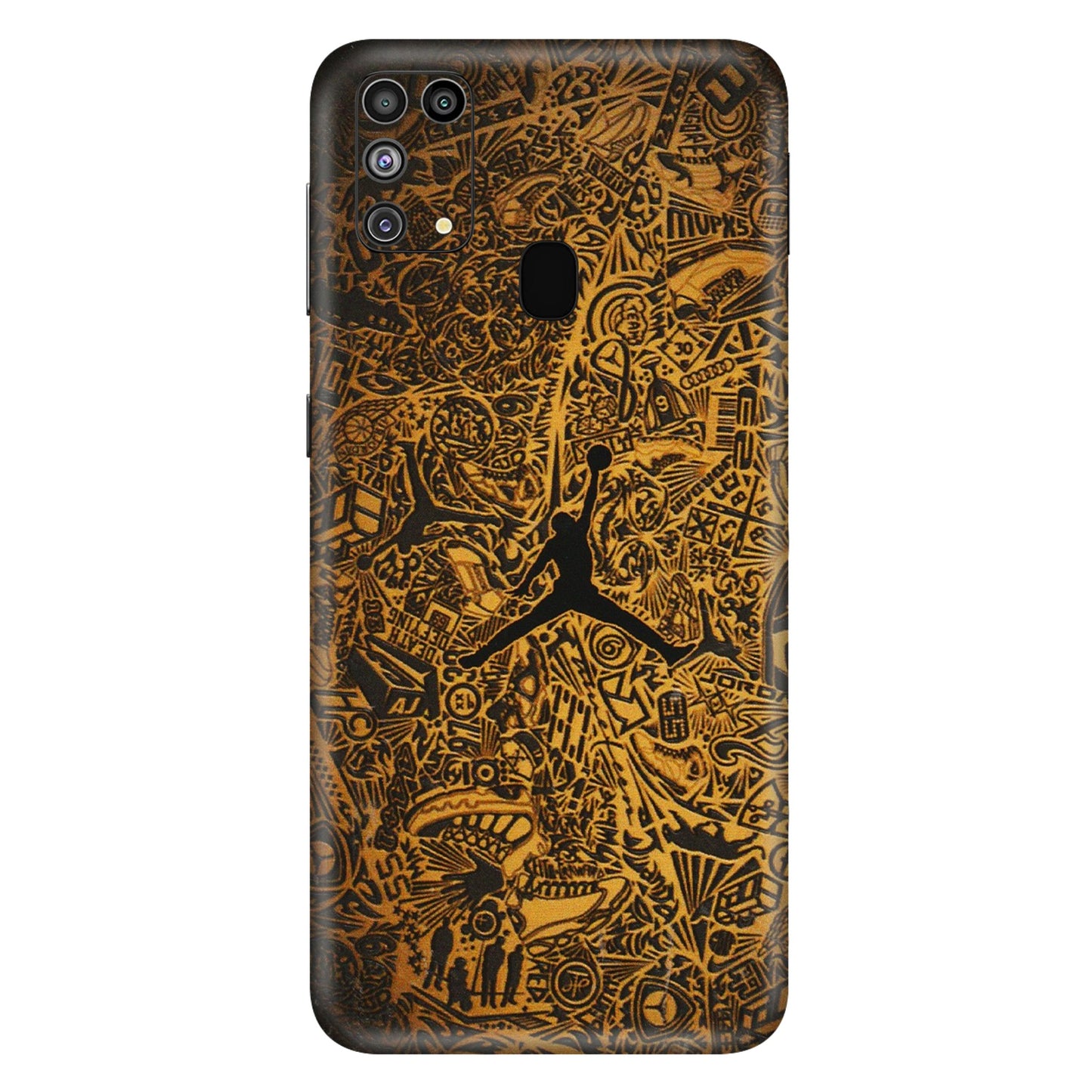 Samsung M/F/Note/Flip and C Phone Skins (All Models) - Premium Gold Basketball Player - 3D Embossed Finish (L-236) Samsung Galaxy M31