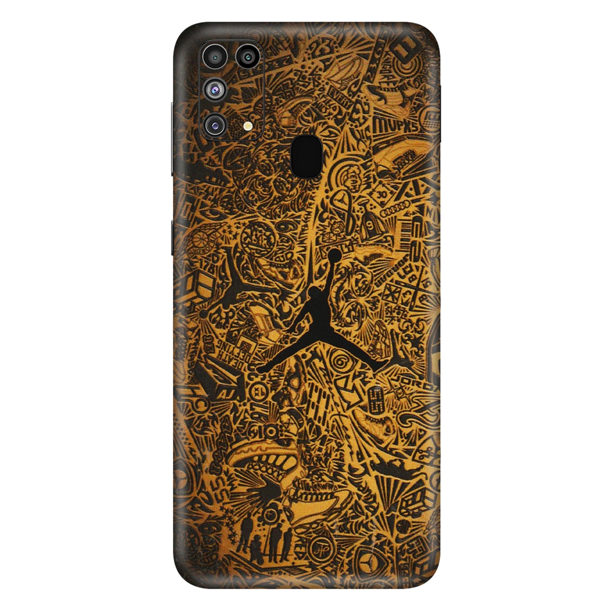 Samsung M/F/Note/Flip and C Phone Skins (All Models) - Premium Gold Basketball Player - 3D Embossed Finish (L-236) Samsung Galaxy M31
