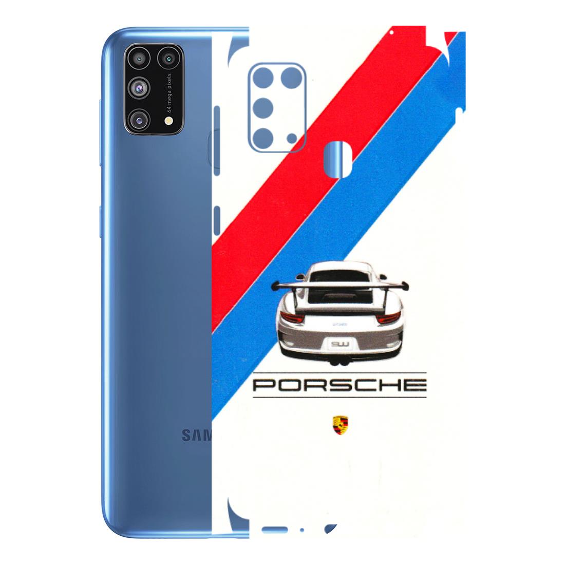 Samsung M/F/Note/Flip and C Phone Skins (All Models) - Porche Car Sober Logo - 3D Embossed Finish (L-248) Samsung Galaxy M31