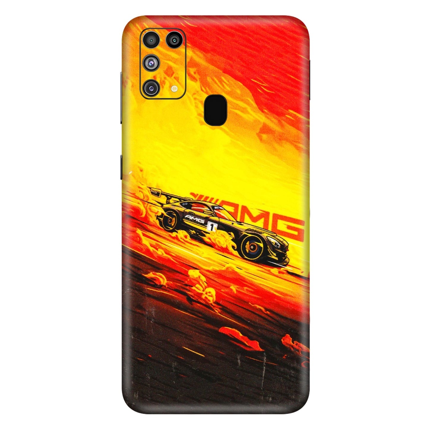 Samsung M/F/Note/Flip and C Phone Skins (All Models) - AMG Car Speed Cover - 3D Embossed Finish (L-256) Samsung Galaxy M31