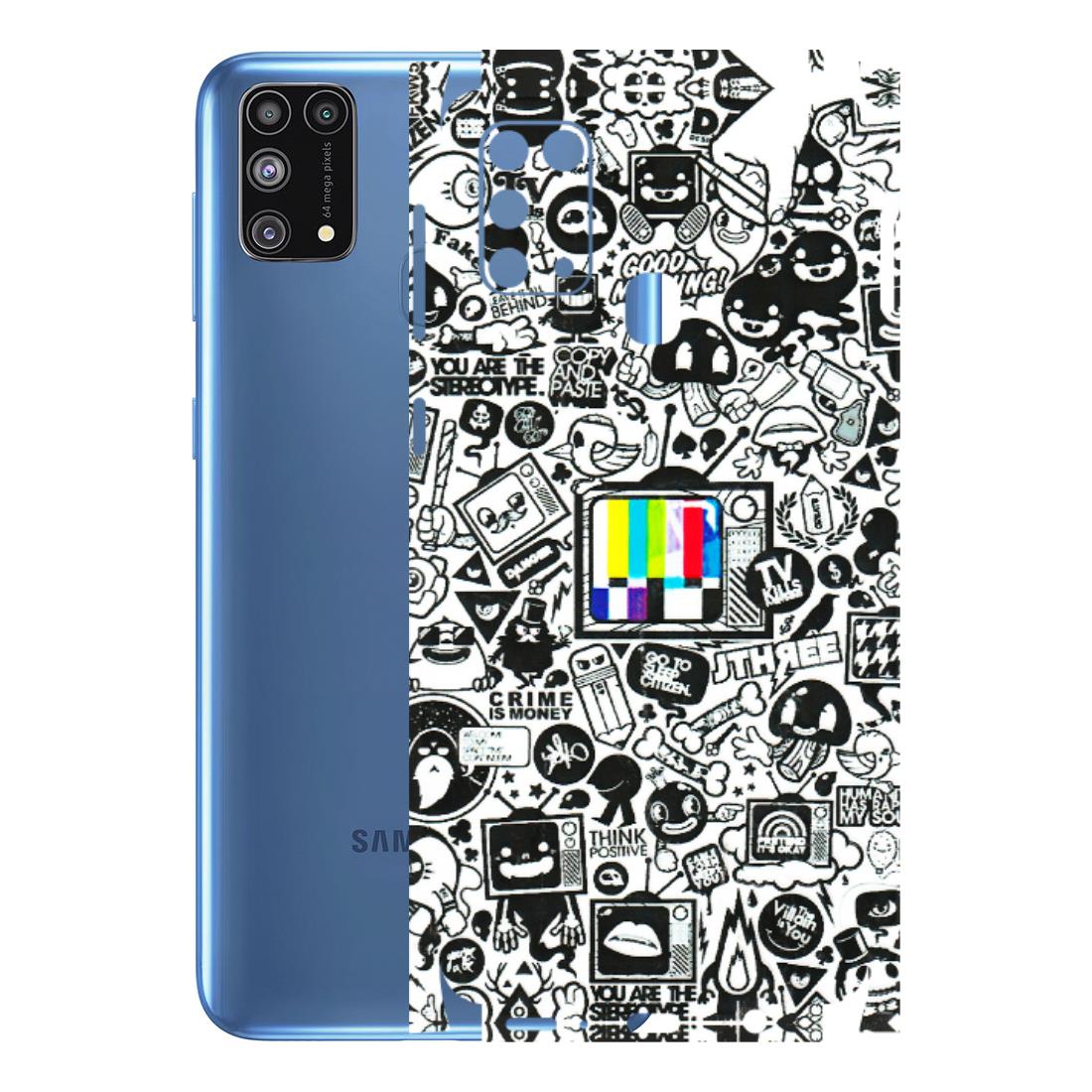 Samsung M/F/Note/Flip and C Phone Skins (All Models) - Doodles Positive Art - 3D Embossed Finish (L-263) Samsung Galaxy M31