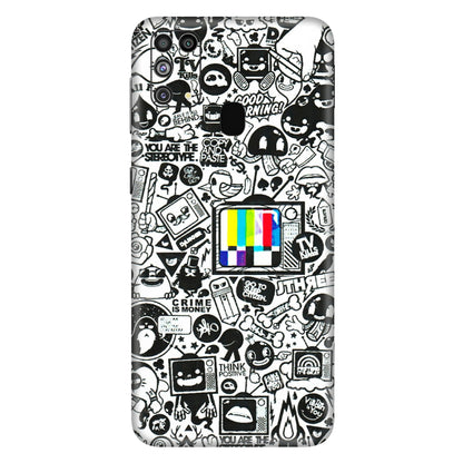 Samsung M/F/Note/Flip and C Phone Skins (All Models) - Doodles Positive Art - 3D Embossed Finish (L-263) Samsung Galaxy M31