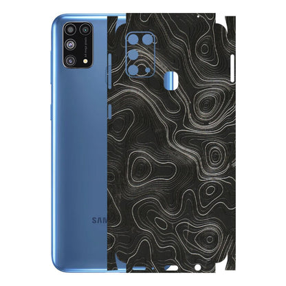 Samsung M/F/Note/Flip and C Phone Skins (All Models) - Abstract White Line Map - 3D Embossed Finish (L-269) Samsung Galaxy M31