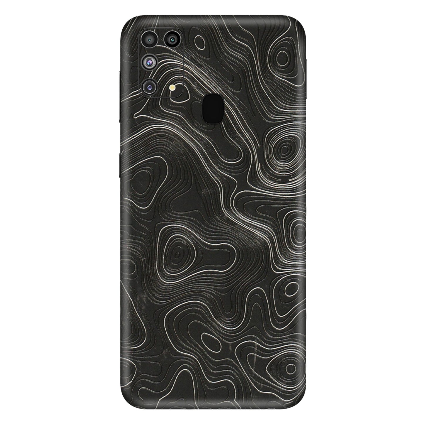 Samsung M/F/Note/Flip and C Phone Skins (All Models) - Abstract White Line Map - 3D Embossed Finish (L-269) Samsung Galaxy M31