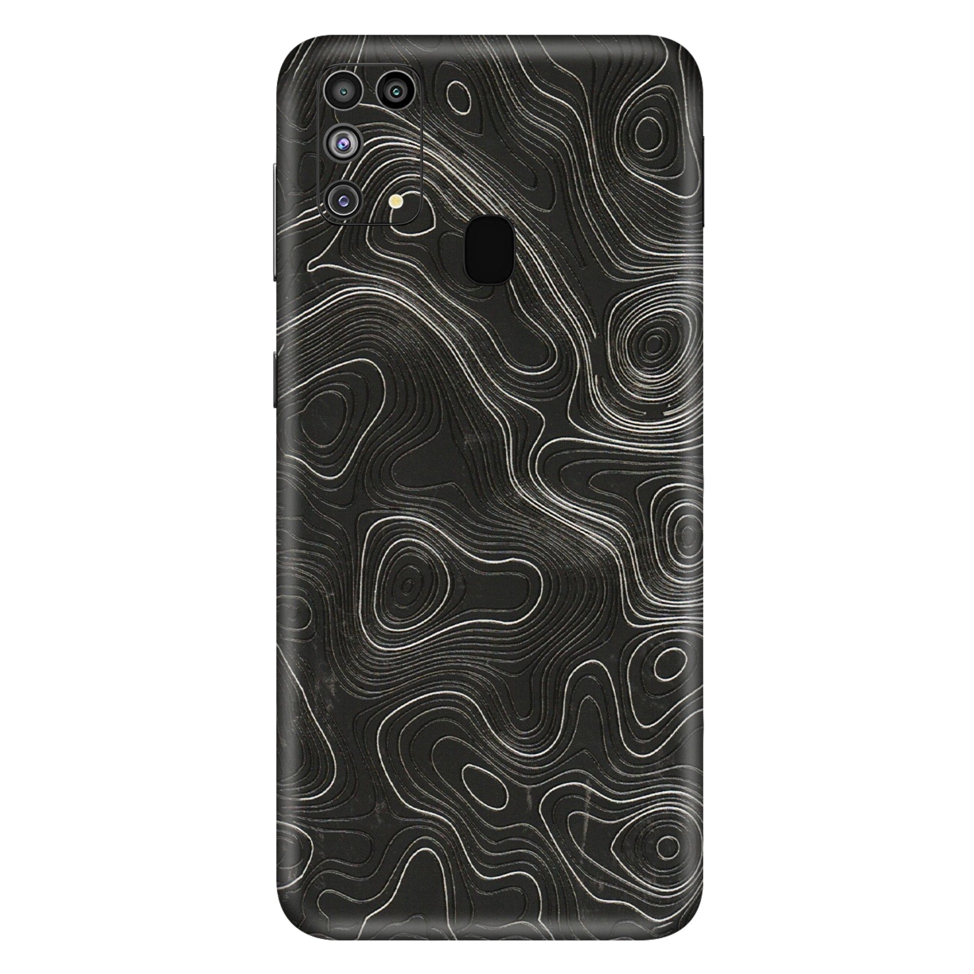 Samsung M/F/Note/Flip and C Phone Skins (All Models) - Abstract White Line Map - 3D Embossed Finish (L-269) Samsung Galaxy M31
