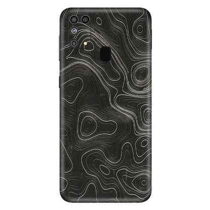 Samsung M/F/Note/Flip and C Phone Skins (All Models) - Abstract White Line Map - 3D Embossed Finish (L-269) Samsung Galaxy M31
