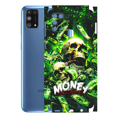 Samsung M/F/Note/Flip and C Phone Skins (All Models) - Skull Money - 3D Embossed Finish (L-303) Samsung Galaxy M31