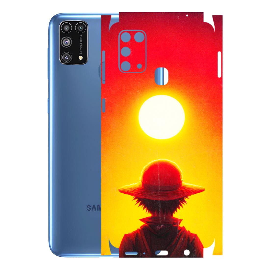 Samsung M/F/Note/Flip and C Phone Skins (All Models) - Cool Sunset With Monkey D.Luffy Anime - 3D Embossed Finish (L-329) Samsung Galaxy M31