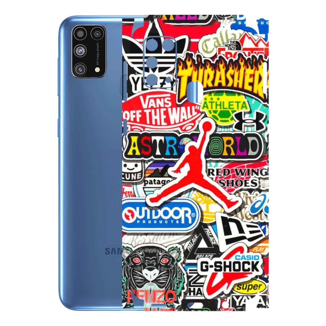 Samsung M/F/Note/Flip and C Phone Skins (All Models) - Multi Brands Sticker Graffiti - 3D Embossed Finish (L-37) Samsung Galaxy M31