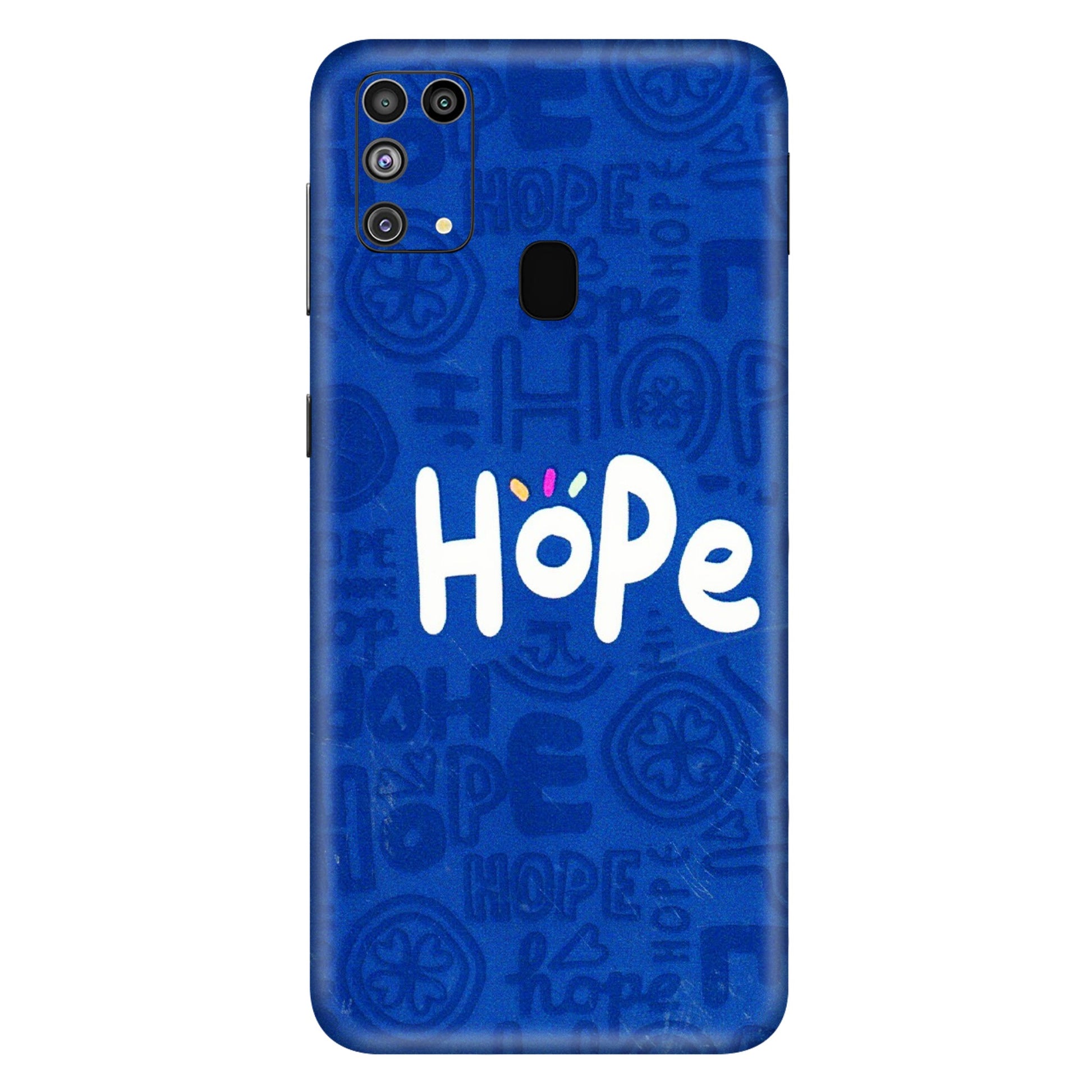 Samsung M/F/Note/Flip and C Phone Skins (All Models) - Hope Doodles Blue - 3D Embossed Finish (L-43) Samsung Galaxy M31