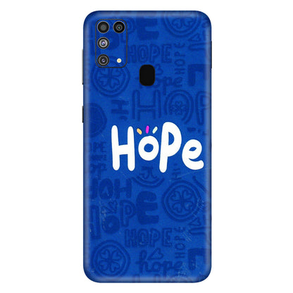 Samsung M/F/Note/Flip and C Phone Skins (All Models) - Hope Doodles Blue - 3D Embossed Finish (L-43) Samsung Galaxy M31