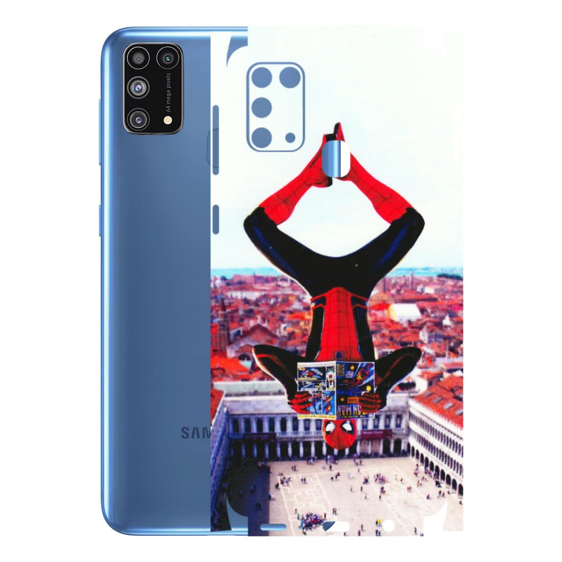 Samsung M/F/Note/Flip and C Phone Skins (All Models) - Spiderman Hanging - 3D Embossed Finish (L-53) Samsung Galaxy M31