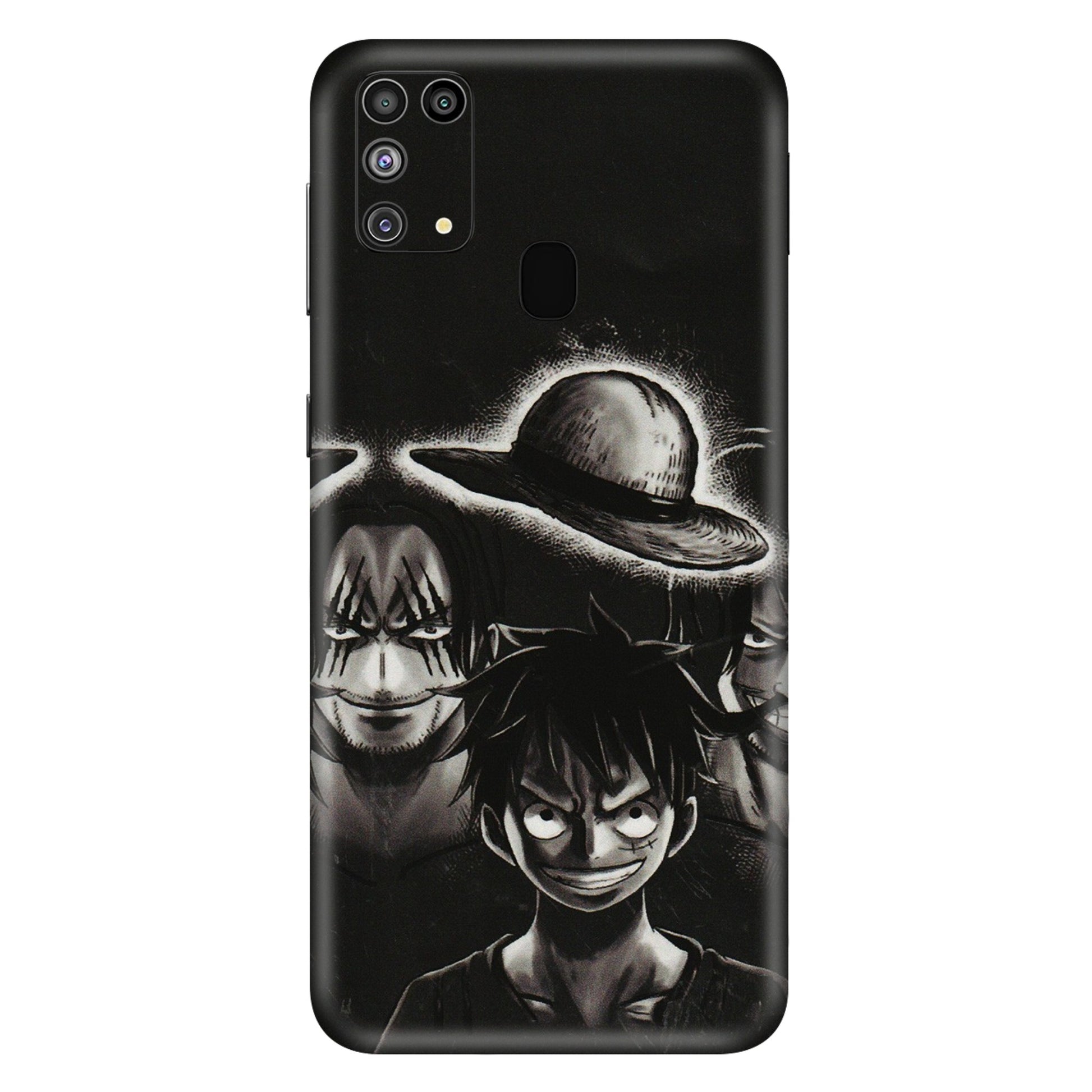 Samsung M/F/Note/Flip and C Phone Skins (All Models) - Black Luffy Hat - 3D Embossed Finish (L-57) Samsung Galaxy M31