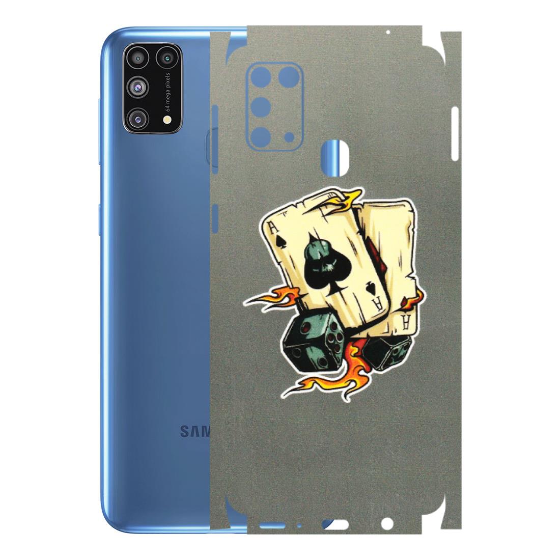 Samsung M/F/Note/Flip and C Phone Skins (All Models) - Grey Cards Of Ace - 3D Embossed Finish (L-77) Samsung Galaxy M31