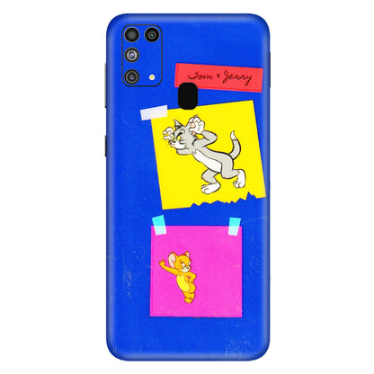 Samsung M/F/Note/Flip and C Phone Skins (All Models) - Tom N Jerry Sticky Notes - 3D Embossed Finish (L-88) Samsung Galaxy M31