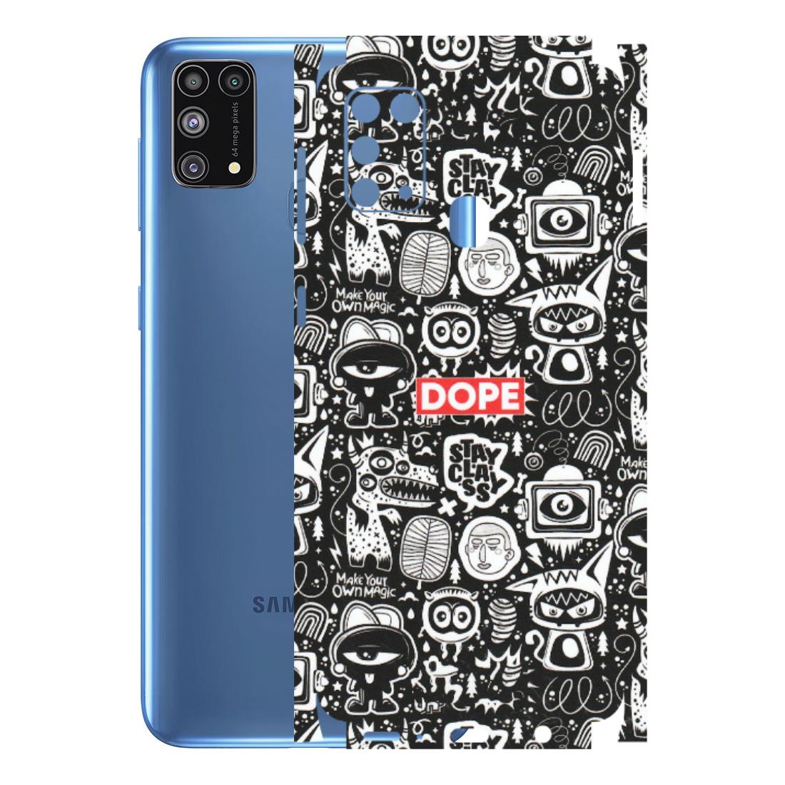 Samsung M/F/Note/Flip and C Phone Skins (All Models) - Dope Stay Classy Black Doodles - Matte Finish (M-126) Samsung Galaxy M31