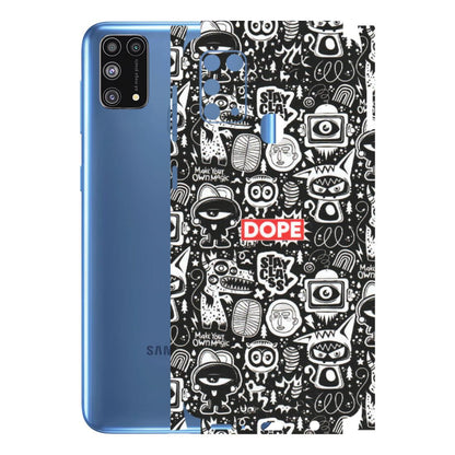 Samsung M/F/Note/Flip and C Phone Skins (All Models) - Dope Stay Classy Black Doodles - Matte Finish (M-126) Samsung Galaxy M31