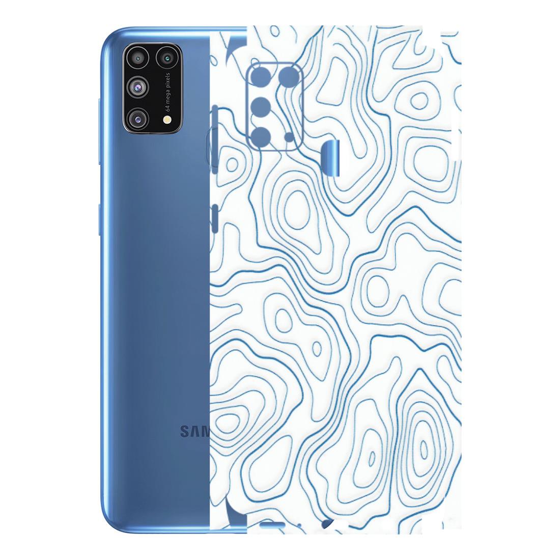 Samsung M/F/Note/Flip and C Phone Skins (All Models) - Blue And White Swirls - Matte Finish (M-139) Samsung Galaxy M31