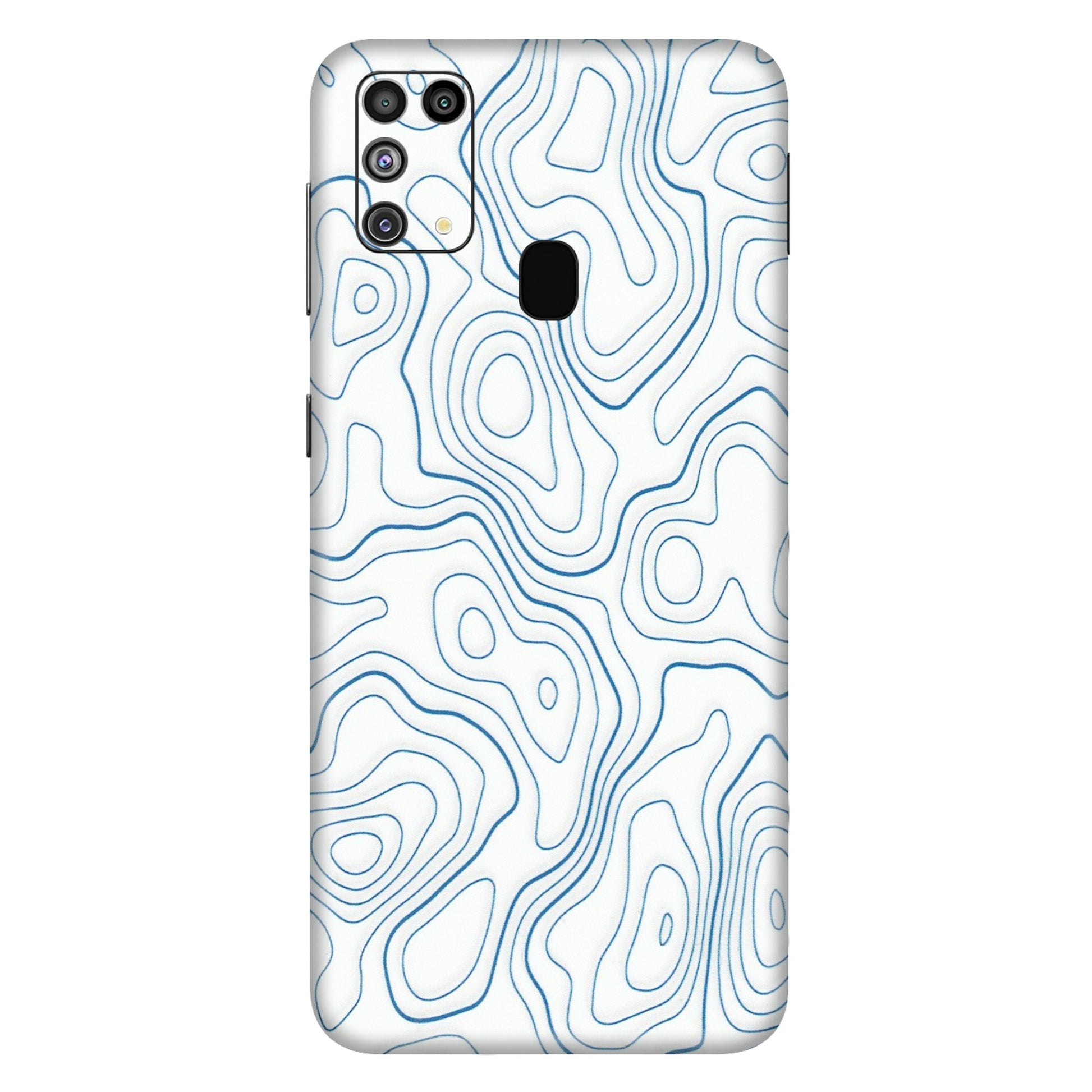 Samsung M/F/Note/Flip and C Phone Skins (All Models) - Blue And White Swirls - Matte Finish (M-139) Samsung Galaxy M31