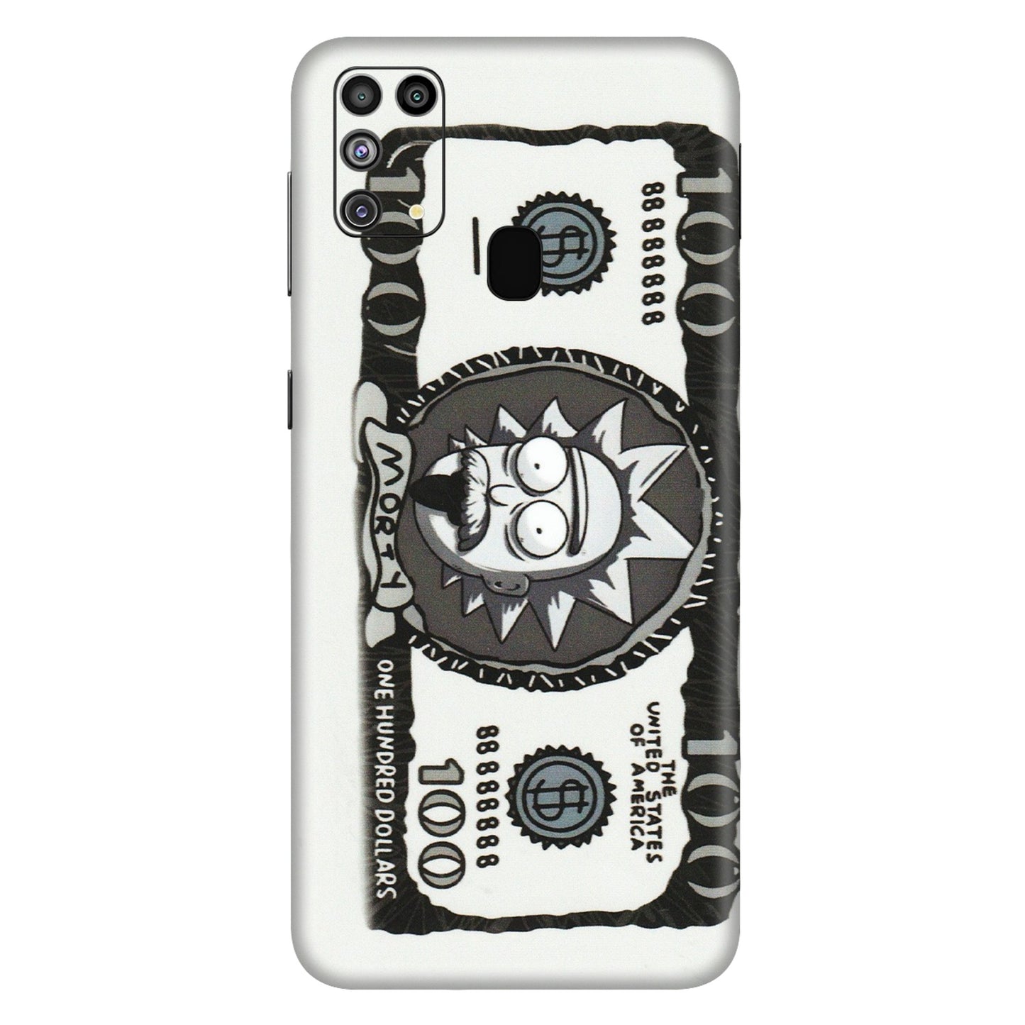 Samsung M/F/Note/Flip and C Phone Skins (All Models) - Rick And Morty Hundred Dollar Anime - Matte Finish (M-161) Samsung Galaxy M31
