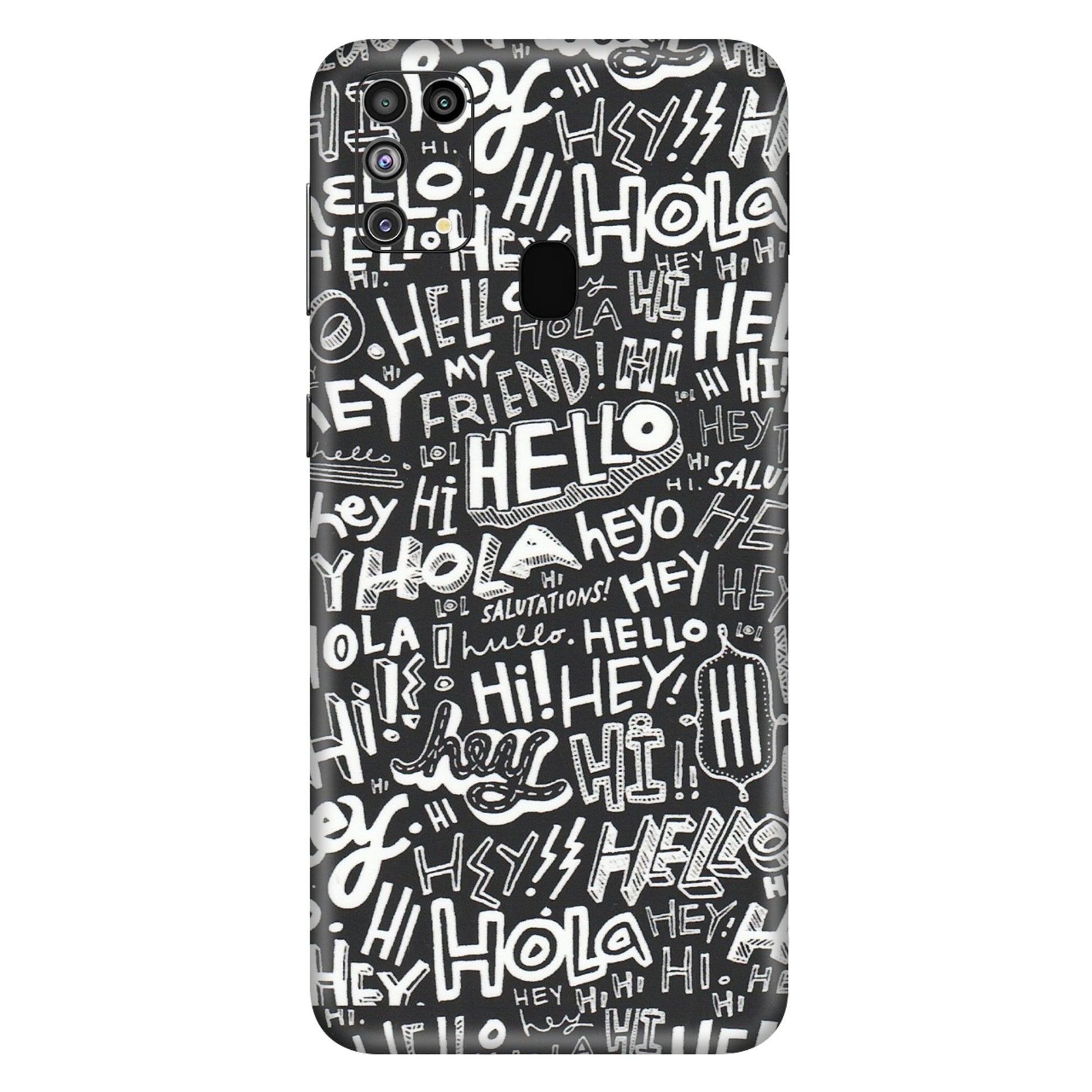 Samsung M/F/Note/Flip and C Phone Skins (All Models) - Hi Hello Doodles - Matte Finish (M-25) Samsung Galaxy M31