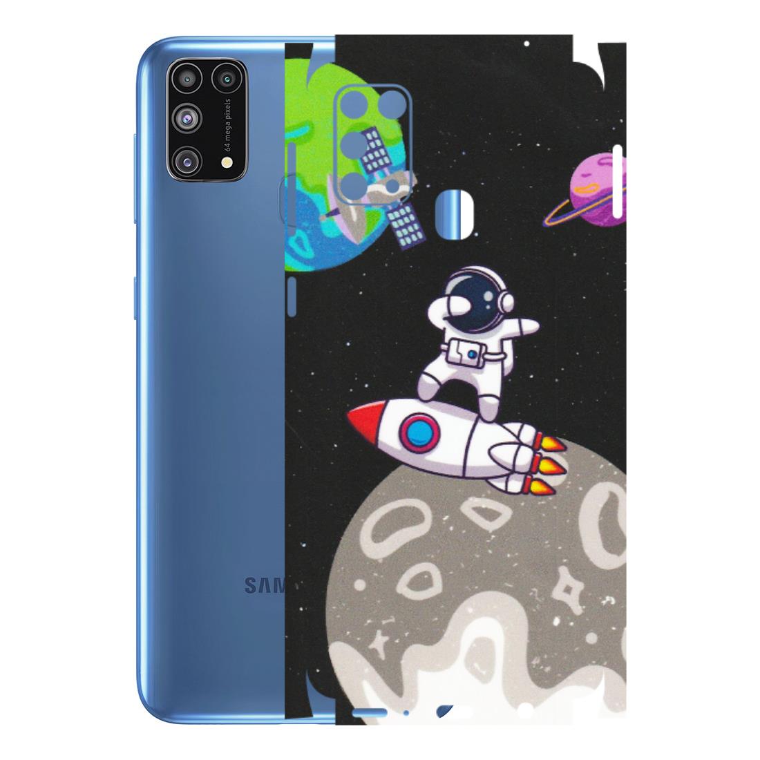 Samsung M/F/Note/Flip and C Phone Skins (All Models) - Astronaut Vibing Toon Running - Matte Finish (M-39) Samsung Galaxy M31