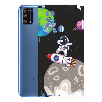 Samsung M/F/Note/Flip and C Phone Skins (All Models) - Astronaut Vibing Toon Running - Matte Finish (M-39) Samsung Galaxy M31