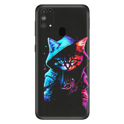 Samsung M/F/Note/Flip and C Phone Skins (All Models) - Cyberpunk Cat - Matte Finish (M-45) Samsung Galaxy M31