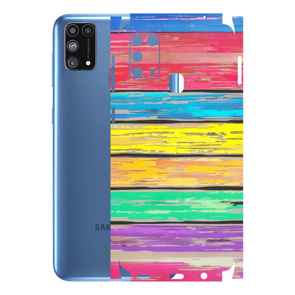 Samsung M/F/Note/Flip and C Phone Skins (All Models) - Multi Colour Wooden Wall - Matte Finish (M-96) Samsung Galaxy M31