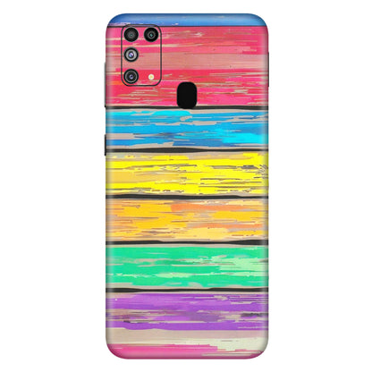 Samsung M/F/Note/Flip and C Phone Skins (All Models) - Multi Colour Wooden Wall - Matte Finish (M-96) Samsung Galaxy M31