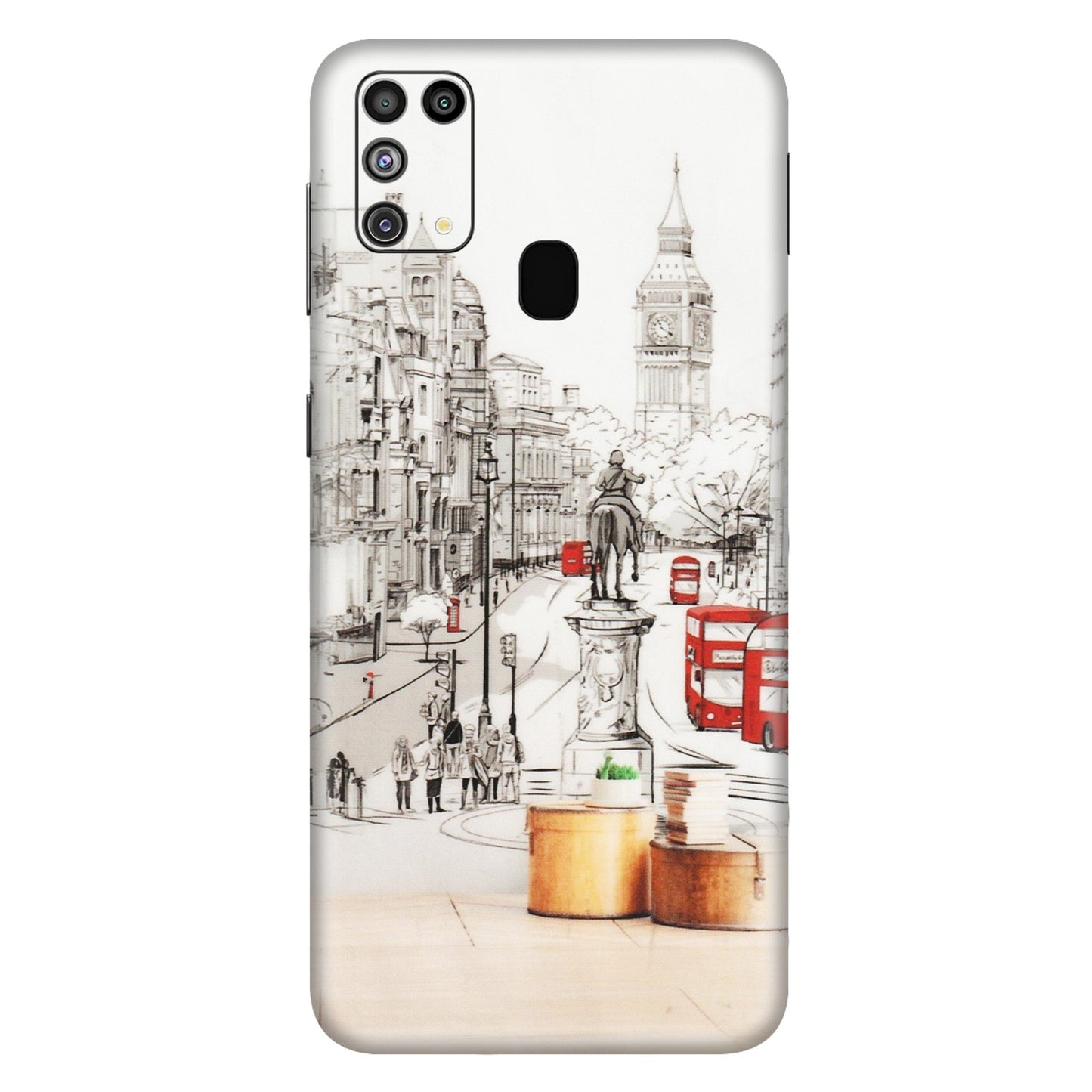 Samsung M/F/Note/Flip and C Phone Skins (All Models) - London Street - Transparent Finish (T-02) Samsung Galaxy M31