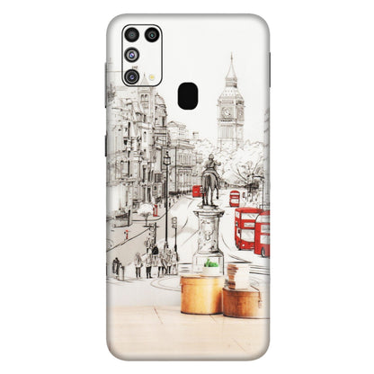 Samsung M/F/Note/Flip and C Phone Skins (All Models) - London Street - Transparent Finish (T-02) Samsung Galaxy M31
