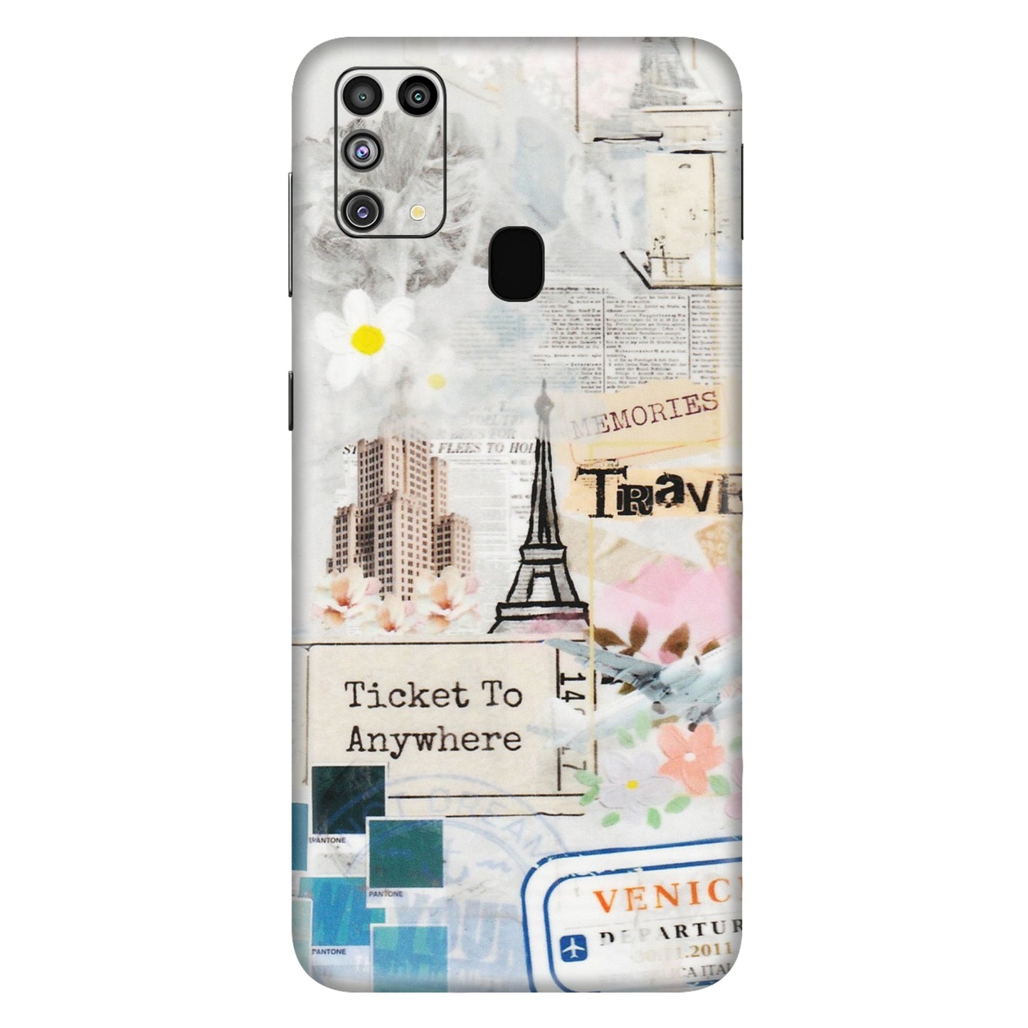 Samsung M/F/Note/Flip and C Phone Skins (All Models) - Travel Memories - Transparent Finish (T-09) Samsung Galaxy M31