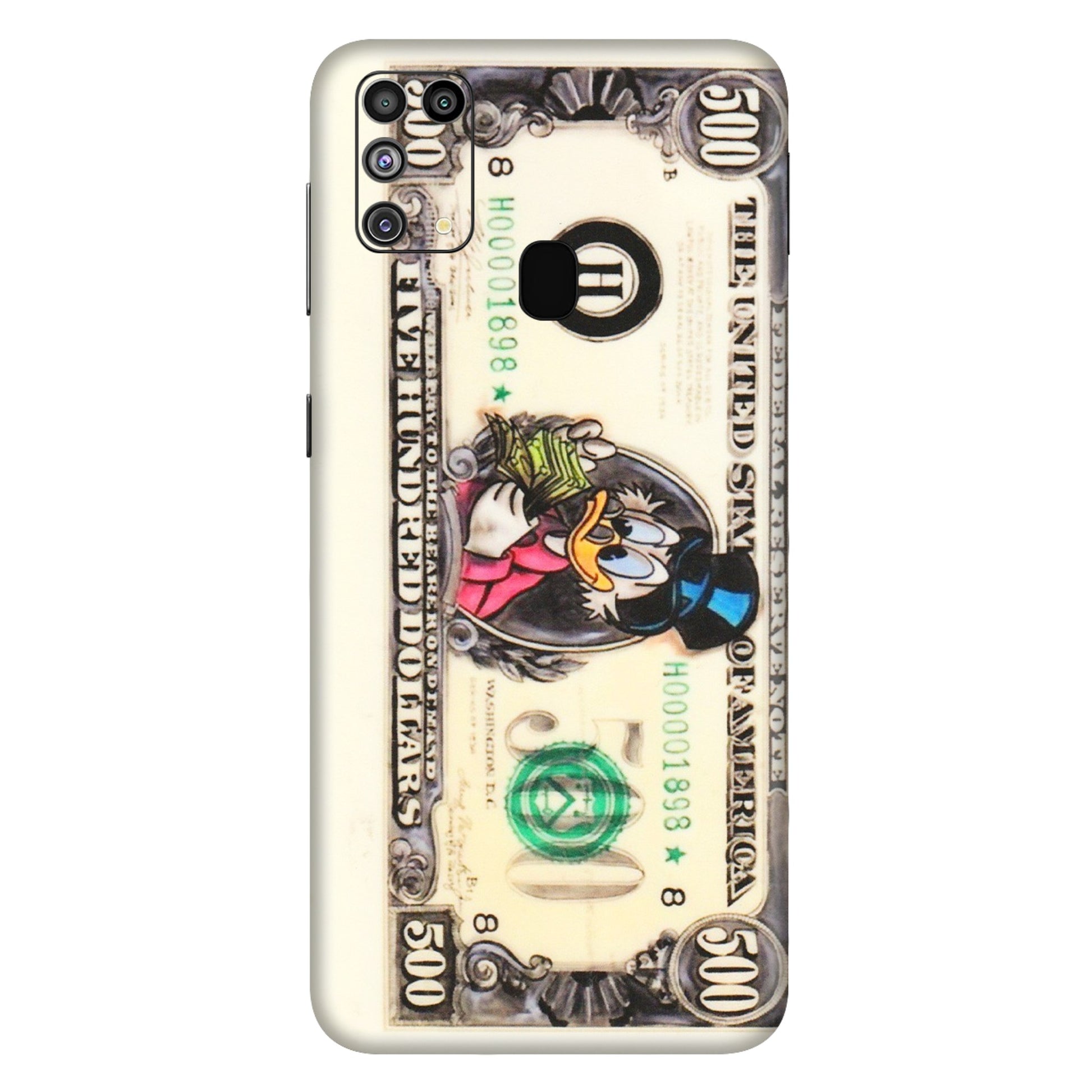 Samsung M/F/Note/Flip and C Phone Skins (All Models) - Five Hundred Dollar Duck - Transparent Finish (T-15) Samsung Galaxy M31