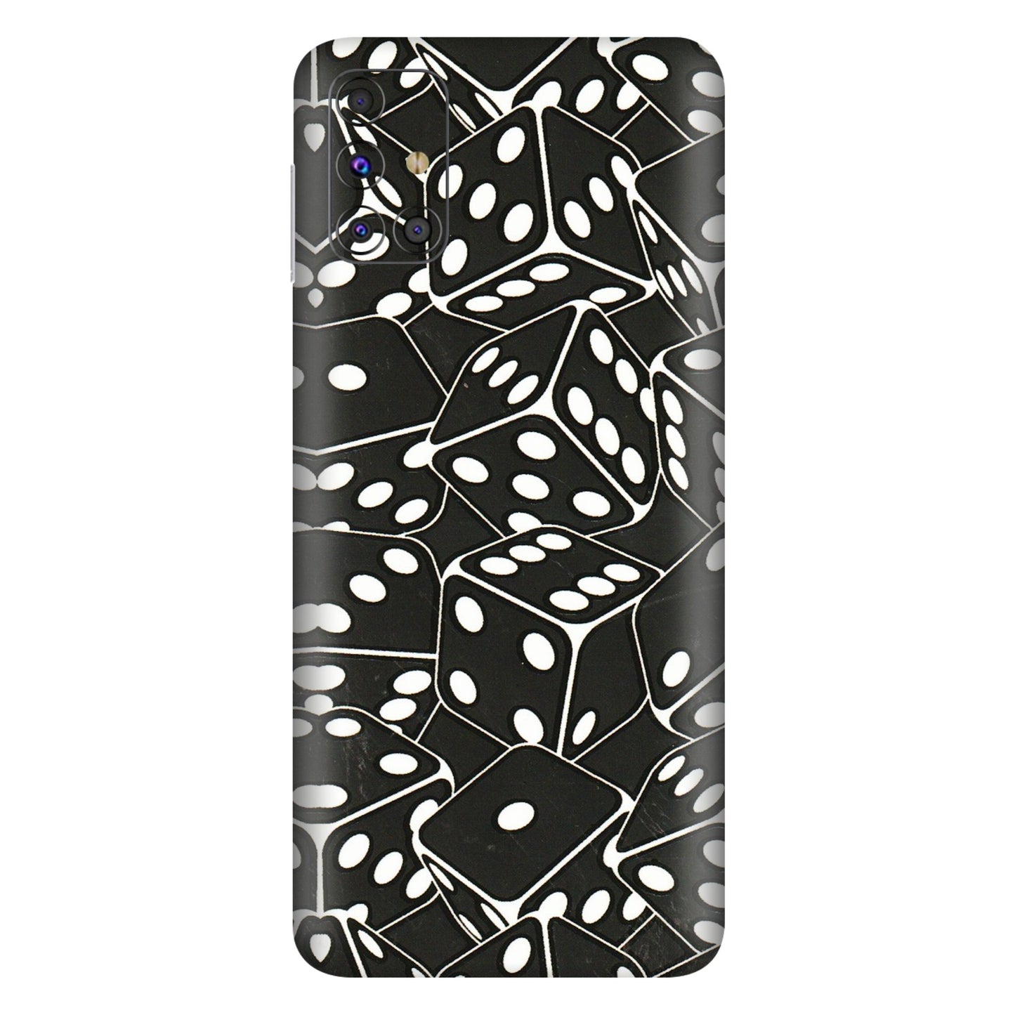 Samsung M/F/Note/Flip and C Phone Skins (All Models) - Big Black Dices - 3D Embossed Finish (L-106) Samsung Galaxy M31s