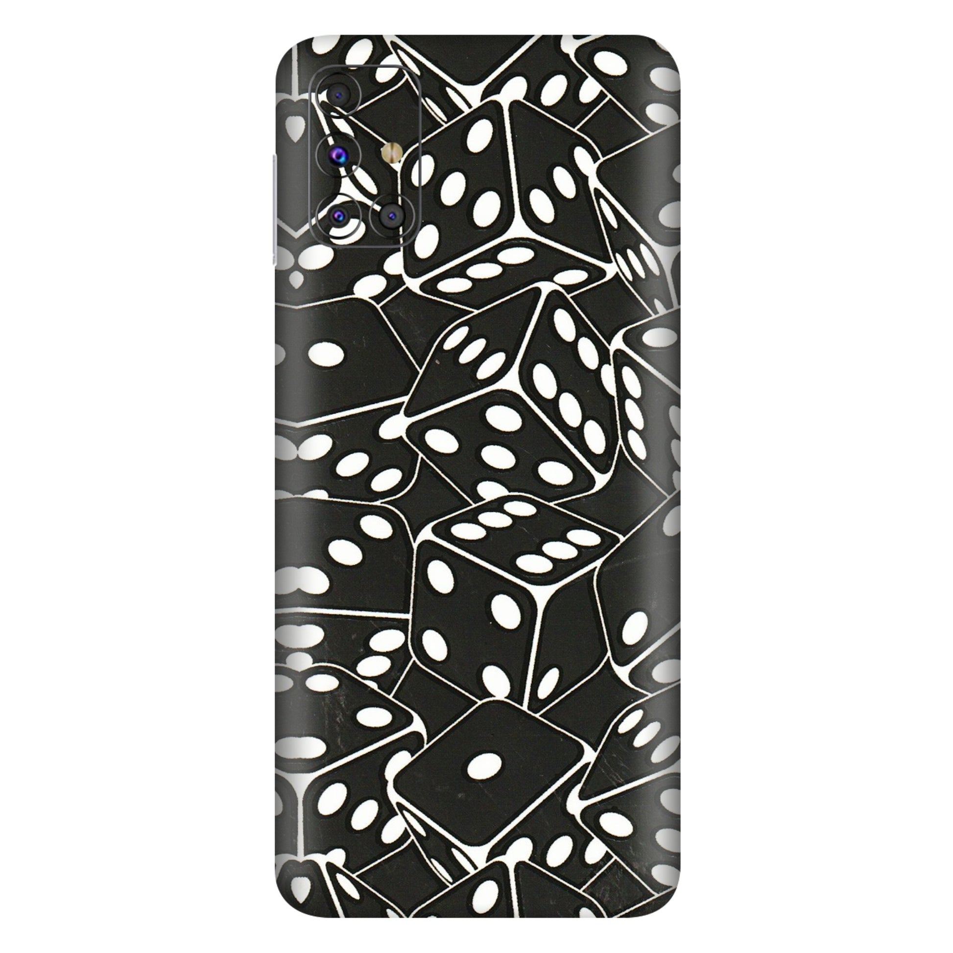 Samsung M/F/Note/Flip and C Phone Skins (All Models) - Big Black Dices - 3D Embossed Finish (L-106) Samsung Galaxy M31s