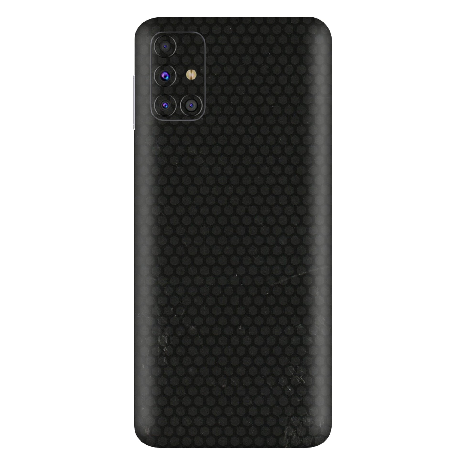 Samsung M/F/Note/Flip and C Phone Skins (All Models) - Black honeycomb - 3D Embossed Finish (L-114) Samsung Galaxy M31s
