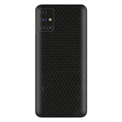 Samsung M/F/Note/Flip and C Phone Skins (All Models) - Black honeycomb - 3D Embossed Finish (L-114) Samsung Galaxy M31s
