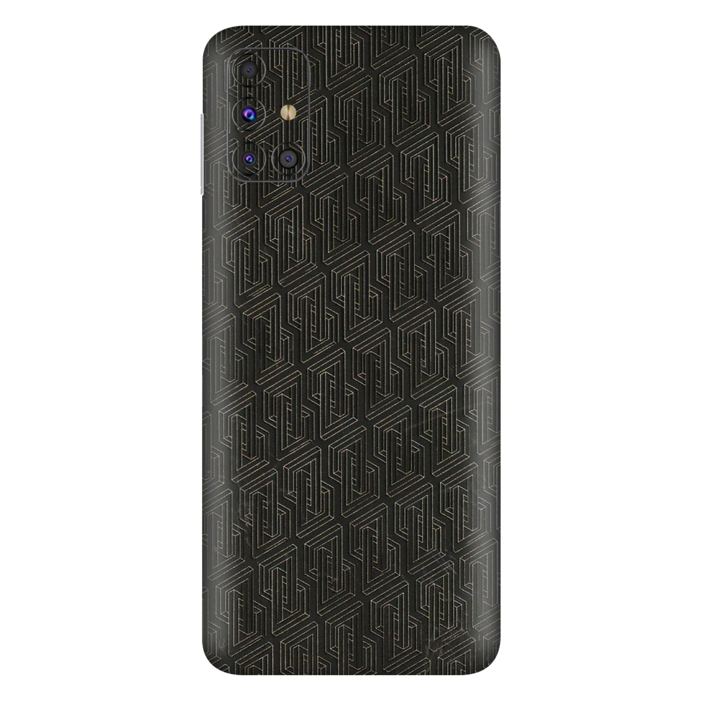 Samsung M/F/Note/Flip and C Phone Skins (All Models) - Black Abstract Pattern - 3D Embossed Finish (L-117) Samsung Galaxy M31s