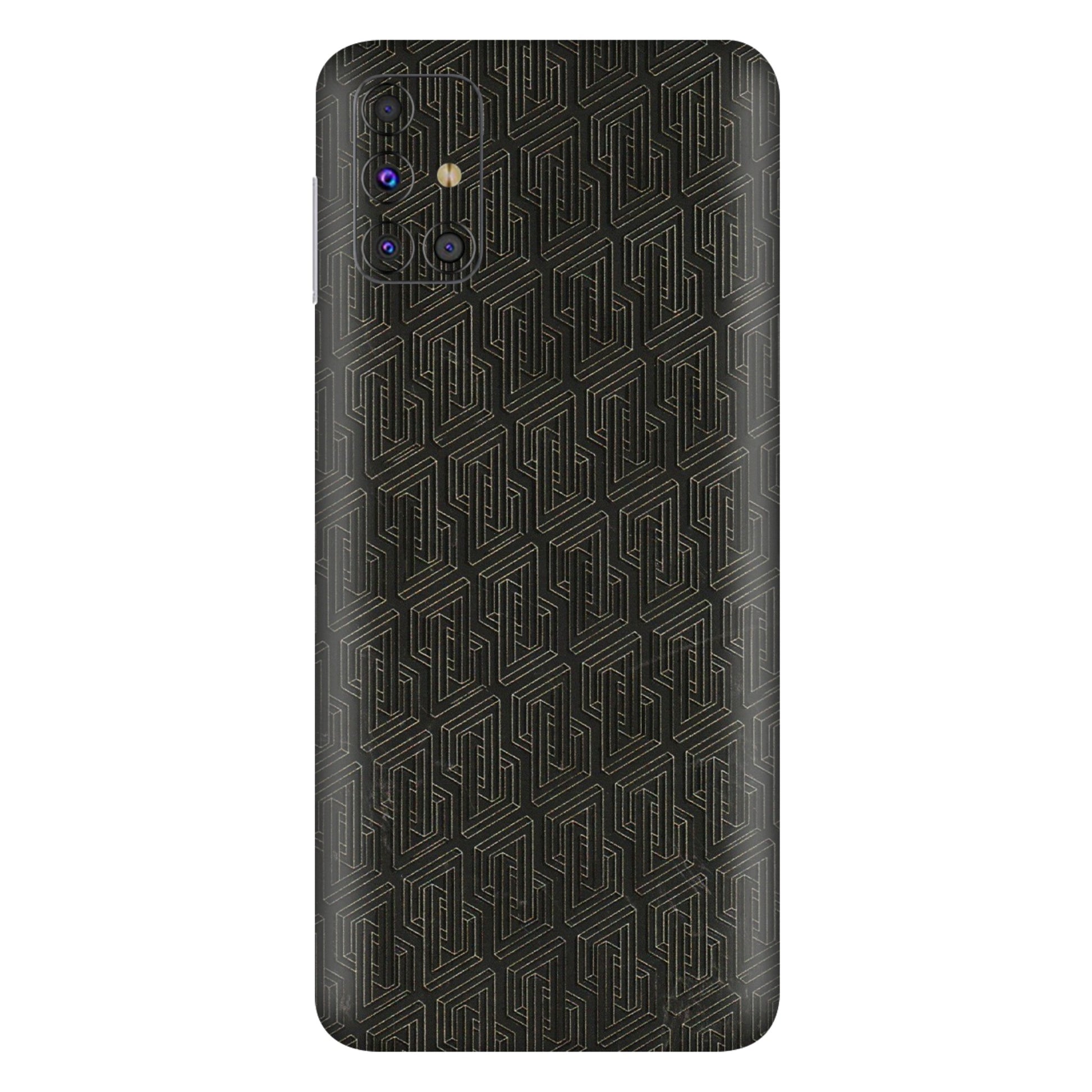 Samsung M/F/Note/Flip and C Phone Skins (All Models) - Black Abstract Pattern - 3D Embossed Finish (L-117) Samsung Galaxy M31s