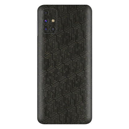 Samsung M/F/Note/Flip and C Phone Skins (All Models) - Black Abstract Pattern - 3D Embossed Finish (L-117) Samsung Galaxy M31s