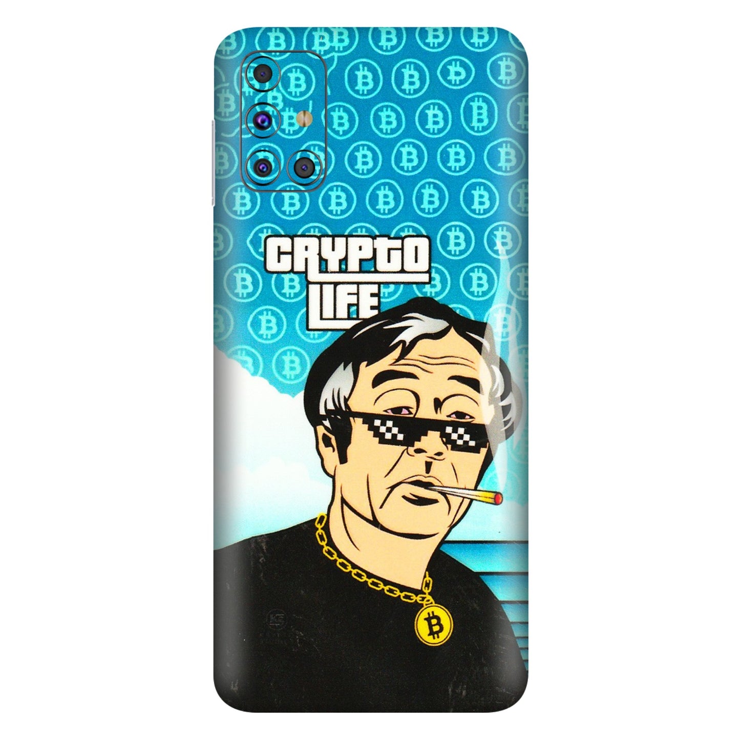 Samsung M/F/Note/Flip and C Phone Skins (All Models) - Crypto Thug Life - 3D Embossed Finish (L-179) Samsung Galaxy M31s