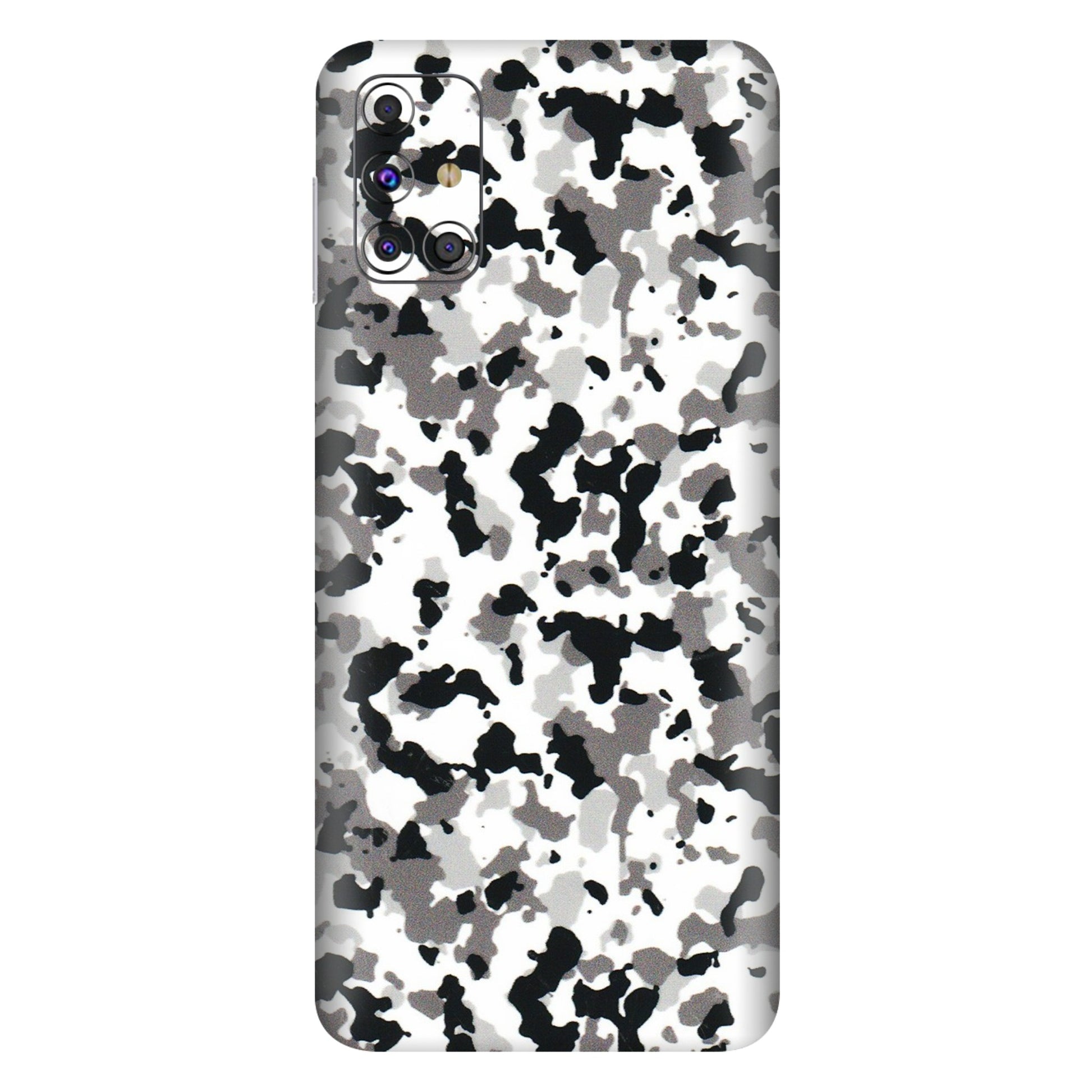 Samsung M/F/Note/Flip and C Phone Skins (All Models) - White Black Camouflage - 3D Embossed Finish (L-18) Samsung Galaxy M31s