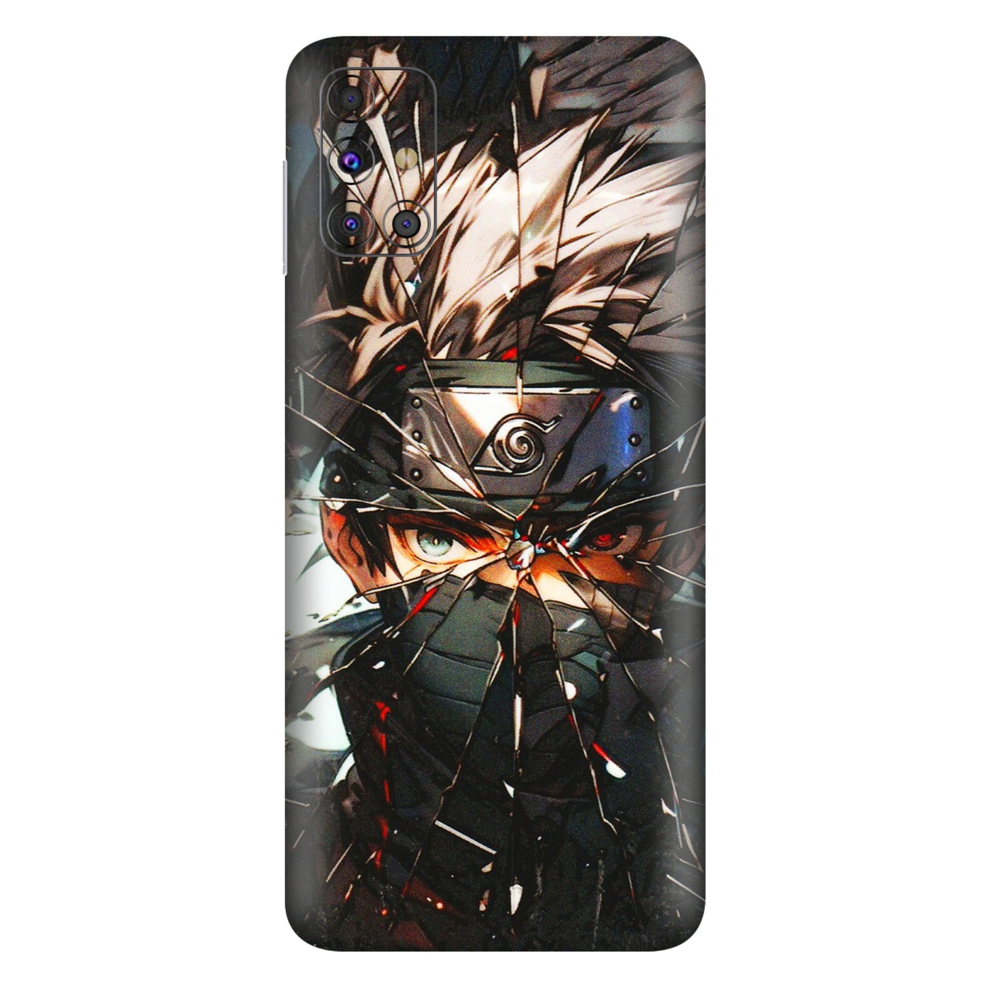 Samsung M/F/Note/Flip and C Phone Skins (All Models) - Kakashi Shattered Glass Effect - 3D Embossed Finish (L-237) Samsung Galaxy M31s