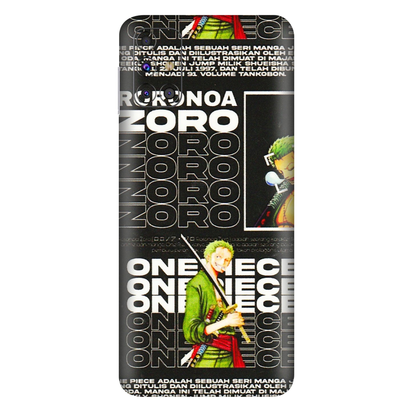 Samsung M/F/Note/Flip and C Phone Skins (All Models) - One Piece Zoro - 3D Embossed Finish (L-250) Samsung Galaxy M31s