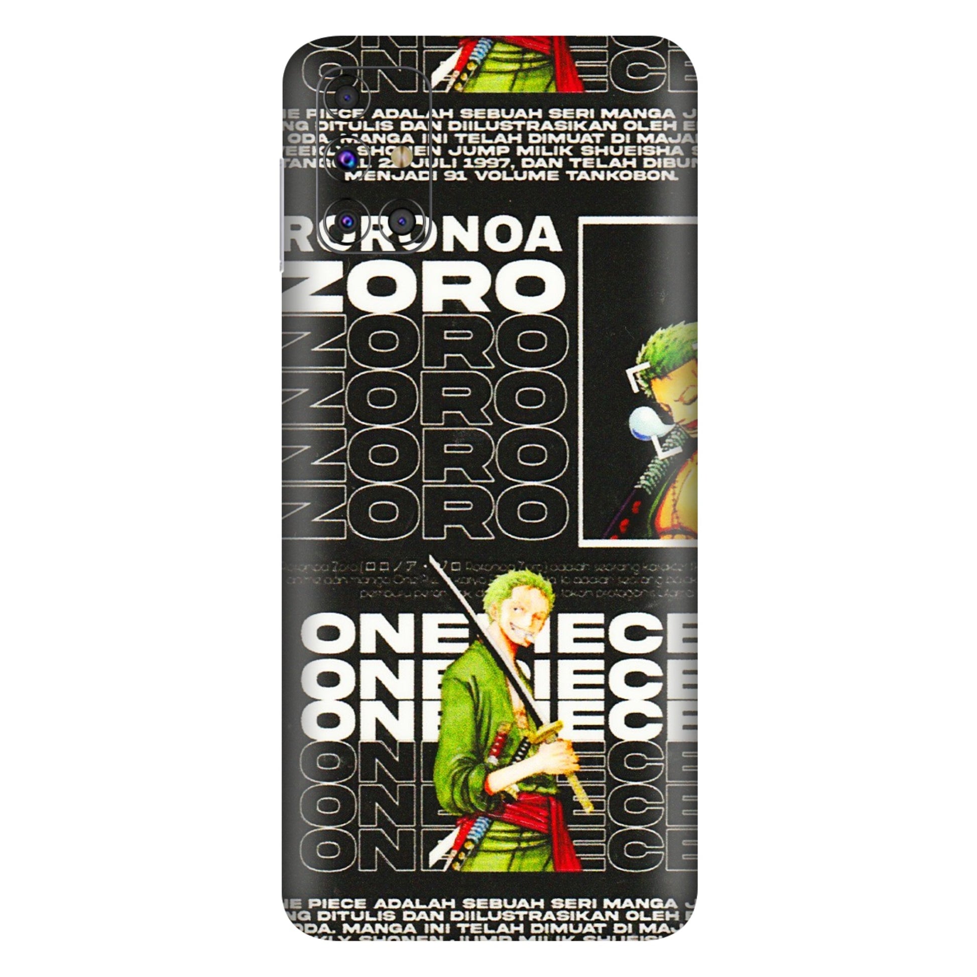 Samsung M/F/Note/Flip and C Phone Skins (All Models) - One Piece Zoro - 3D Embossed Finish (L-250) Samsung Galaxy M31s