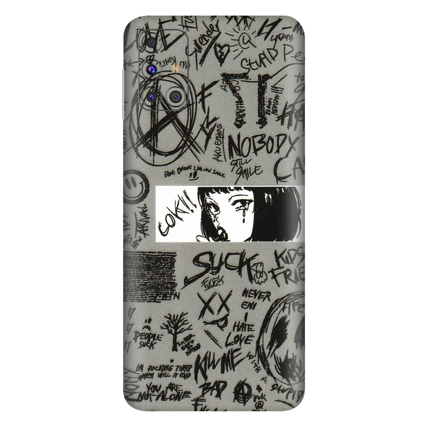 Samsung M/F/Note/Flip and C Phone Skins (All Models) - Never Have Love Anime - 3D Embossed Finish (L-260) Samsung Galaxy M31s