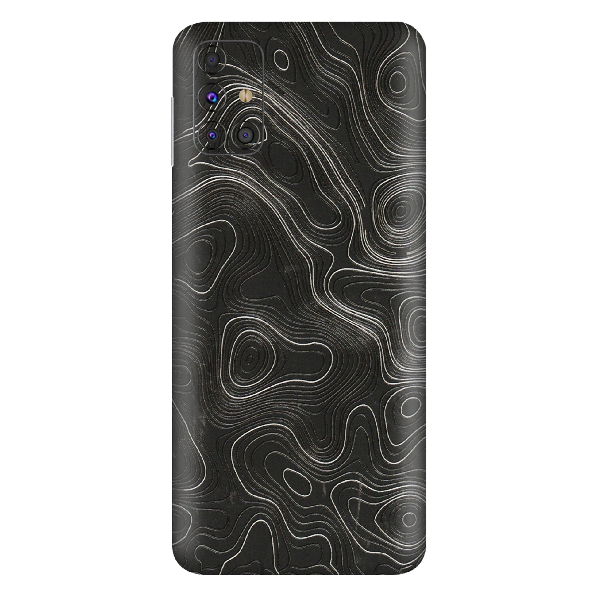 Samsung M/F/Note/Flip and C Phone Skins (All Models) - Abstract White Line Map - 3D Embossed Finish (L-269) Samsung Galaxy M31s